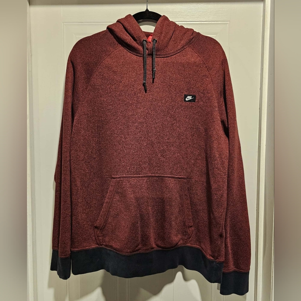Nike Men's Maroon Hoodie with Black Accents Size L- NWOT